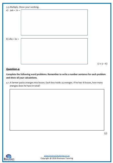 Mathematics Test - Gr.5 - Term 1 - Image 4