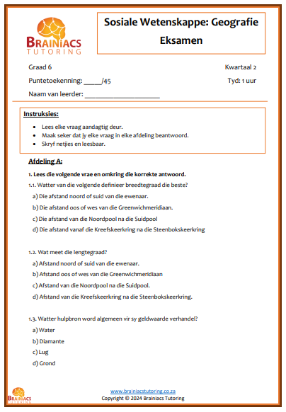 Gr.6 Geografie eksamen - Kwartaal 2 - Image 2