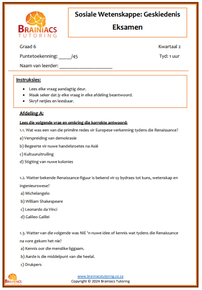 Gr.6 Geskiedenis eksamen - Kwartaal 2 - Image 2
