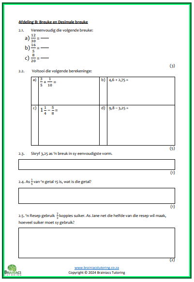 Gr.6 Wiskunde eksamen - Kwartaal 2 - Image 4