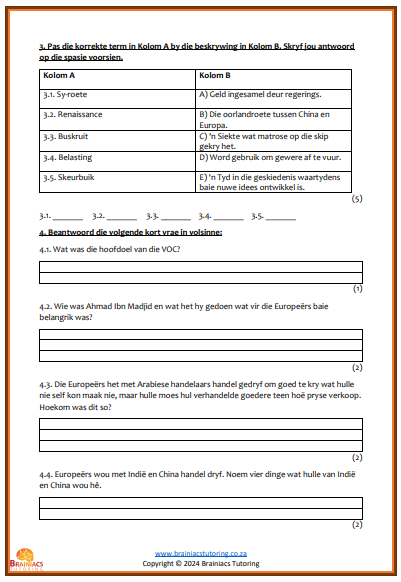 Gr.6 Geskiedenis eksamen - Kwartaal 2 - Image 3