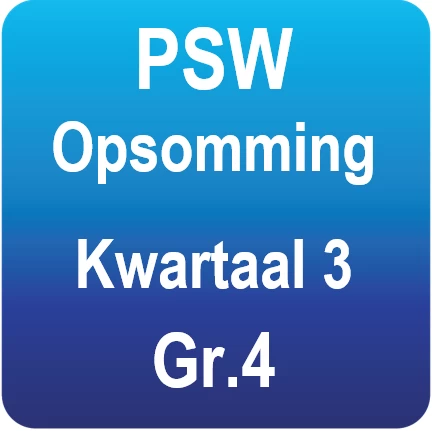 Gr.4 PSW opsommings & aktiwiteite - Kwartaal 3