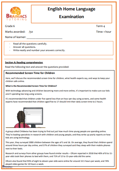 Gr.6 English Home Language Examination - Term 4 - Image 2