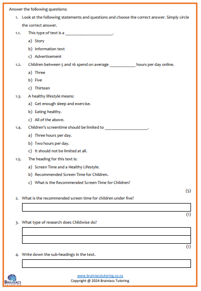 Gr.6 English Home Language Examination - Term 4 - Image 3